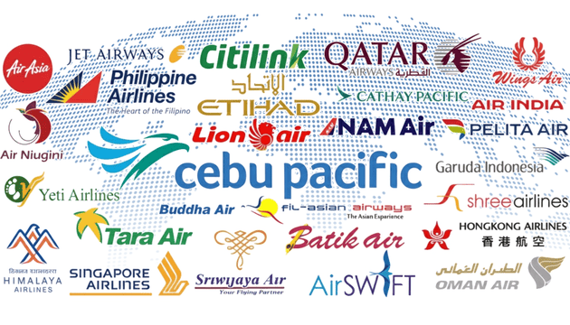 Airline logos representing career destinations of AAA Academy graduates