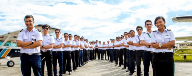 AAA Academy student pilots with training aircraft in the Philippines