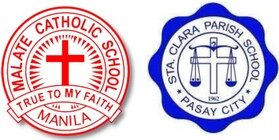 Malate Catholic SchoolとSta. Clara Parish Schoolの校章
